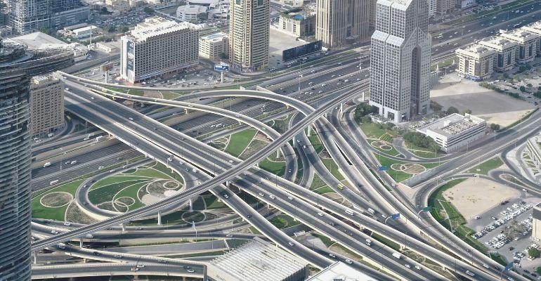 Dubai roads and bridges view